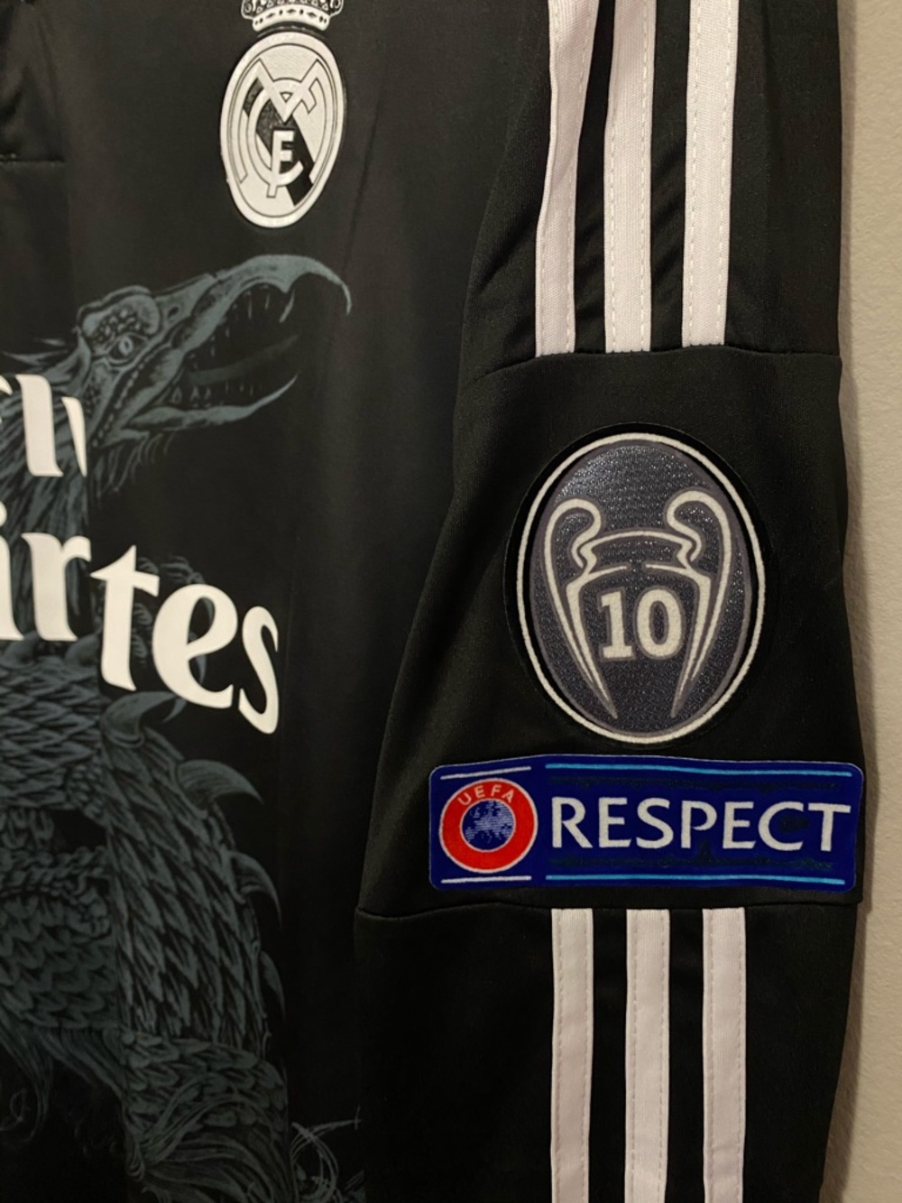 Real Madrid 2014/2015 Chicharito dragon black longsleeve soccer jersey - Picture 6 of 7